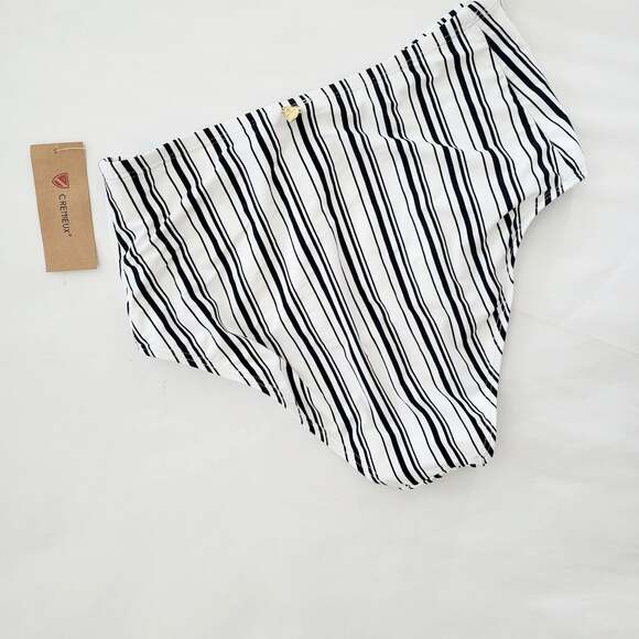 New Cremieux black and white high waisted striped swim - Picture 2 of 3